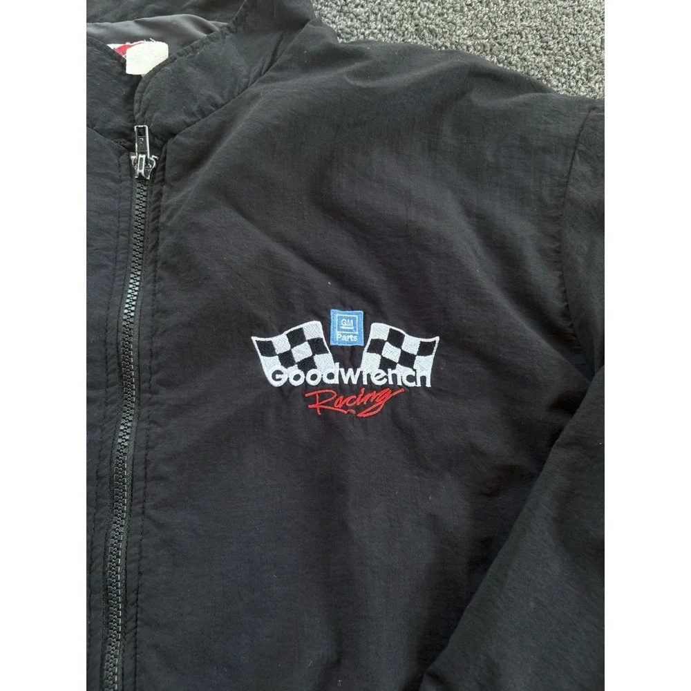 Vintage GM‎ Goodwrench Racing Windbreaker Jacket Black NASCAR 90s USA Made